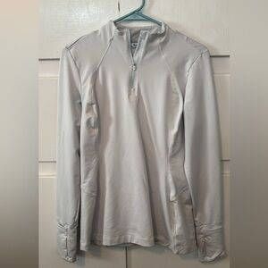 Athleta Women's Long Sleeve Half-Zip Top - Light Gray